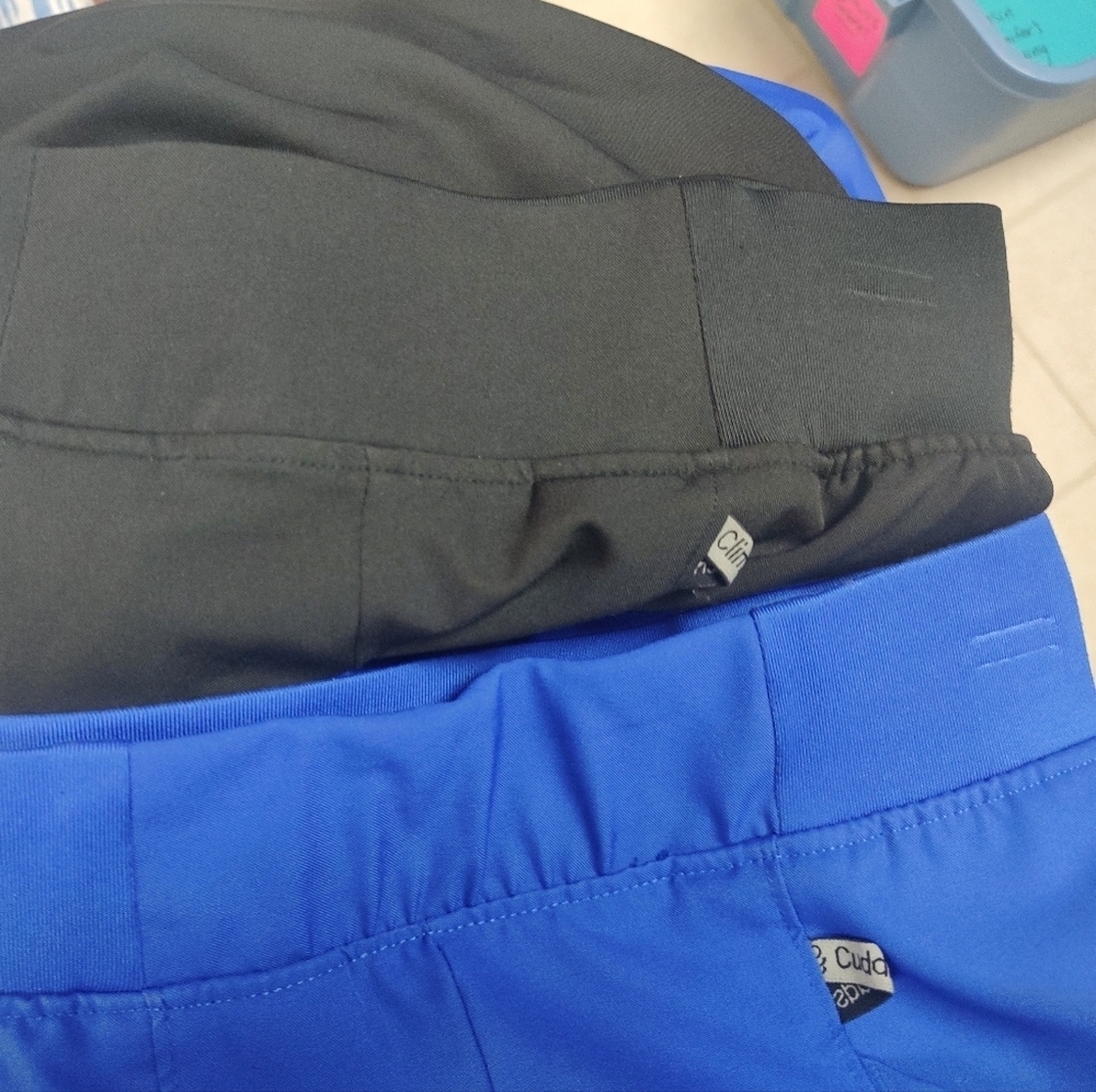 TWO Cuddle Duds Climate Right XS Blue and Black Scrubs Jogger Pants - Picture 9 of 12